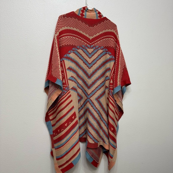 Sundance Epic Memories Aztec Wrap Red Blue Tan Size S/M One Size Cotton Blend - Picture 7 of 14